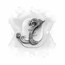 scroll with two dates tattoo design idea