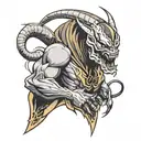 /realistic venom superhero mixed with anubis egiptian god tattoo design idea