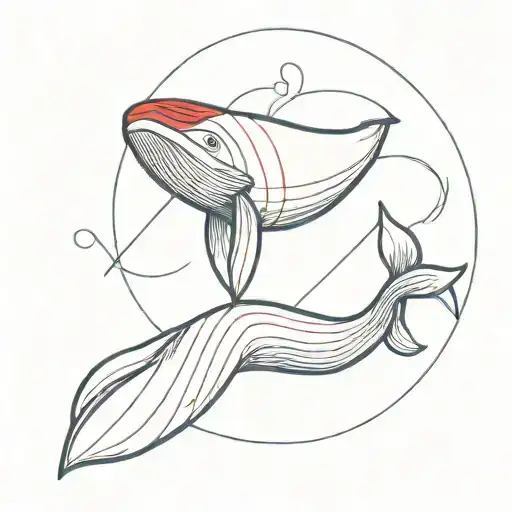 the red whale depicted on the drum sticks tattoo design idea