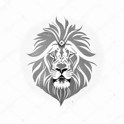 finger ring with lion tattoo design idea