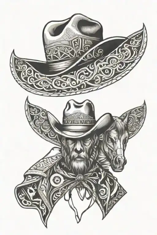 western cowboy tattoo design idea