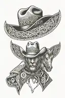 western cowboy tattoo design idea