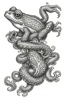 frog and sea goddess octopus tattoo design idea
