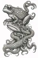 frog and sea goddess octopus tattoo design idea