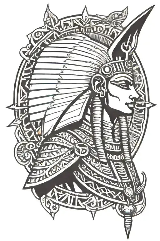 amun ra egyptian god tattoo design idea