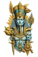 amun ra horus osiris anubus aquarius picies arrow neptune tattoo design idea
