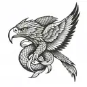 eagle and snake coiled tattoo design idea