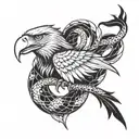 eagle and snake coiled tattoo design idea