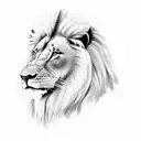 realistic lion with crown tattoo design idea