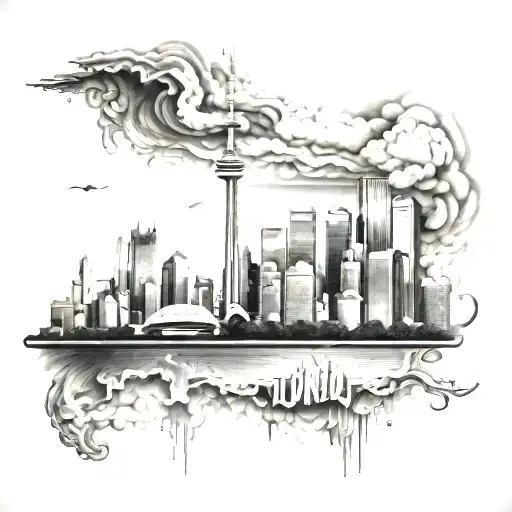 Toronto London skyline  tattoo design idea