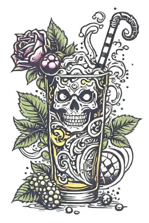 Fortnite flowberry fizz with alcohol brand logo tattoo design idea