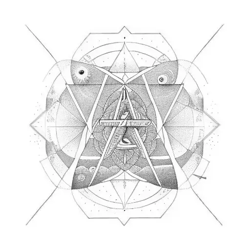 golden ratio with writing "per aspera ad astra" tattoo design idea
