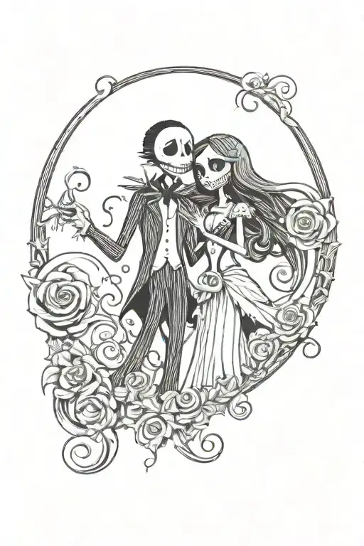 Jack and Sally  tattoo design idea