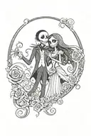 Jack and Sally  tattoo design idea