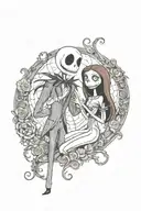 Jack and Sally  tattoo design idea