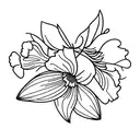 daffodils, carnations and poppies tattoo design idea