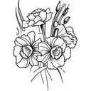 daffodils, carnations and poppies tattoo design idea