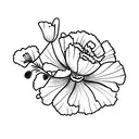 poppies, daffodils, and carnations tattoo design idea