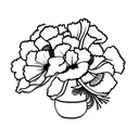 poppies, daffodils, and carnations tattoo design idea