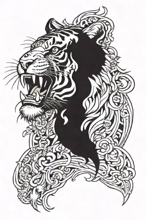 Tiger Flügel Krone King of the Dark Side tattoo design idea