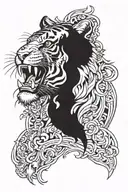 Tiger Flügel Krone King of the Dark Side tattoo design idea