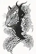 Tiger Flügel Krone King of the Dark Side tattoo design idea