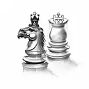 grandfather clock as a king chess piece tattoo design idea