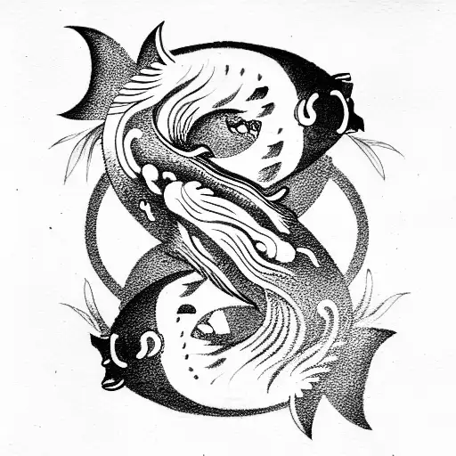 Koi Fish yin yang tattoo design idea