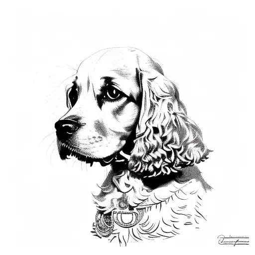 cocker spaniel tattoo design idea