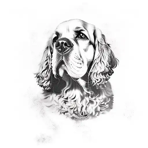 cocker spaniel tattoo design idea