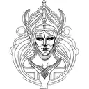 hel goddess bust statue tattoo design idea
