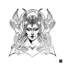 hel goddess bust statue tattoo design idea