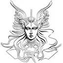hel goddess bust statue tattoo design idea