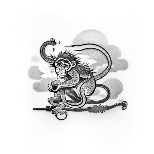 Monkey Ramen done by TomTom! #sunsettattoonz www.sunsettattoo.co.nz | Monkey  tattoos, Halloween tattoos sleeve, Sunset tattoos