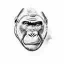 Gorilla face tattoo design idea