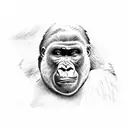 Gorilla face tattoo design idea
