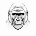 Gorilla face tattoo design idea