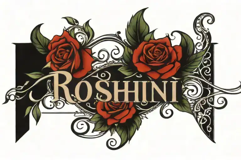 roshni name tattoo design idea