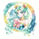 sailor moon surrounded by stars tattoo design idea