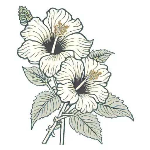 hibiscus flower with a stem that says amor tattoo design idea