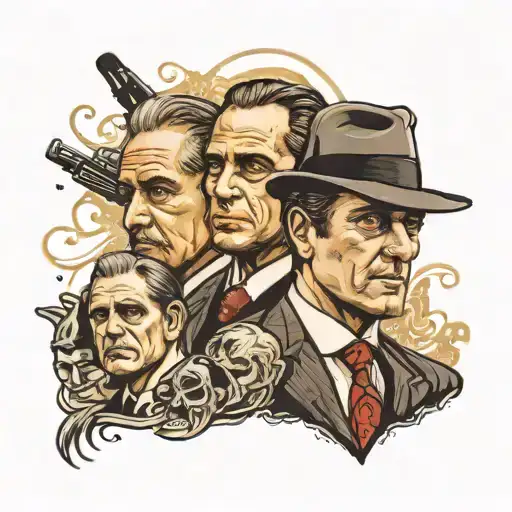 Don Vito Corleone, Michael Corleone, Toni Montana, Donnie Brasko, peaky blinders, american Gangster, the godfellas tattoo design idea