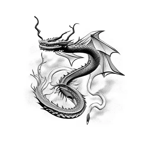 dragon snake in solo leveling  tattoo design idea