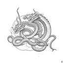 dragon snake in solo leveling  tattoo design idea