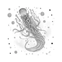 Underwater galaxy with jellyfish constellations tattoo design idea