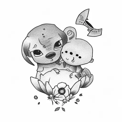 a sentimental tattoo between a mother and son. The mom would call him jitterbug tattoo design idea