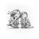 a sentimental tattoo between a mother and son. The mom would call him jitterbug tattoo design idea