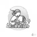 a sentimental tattoo between a mother and son. The mom would call him jitterbug tattoo design idea