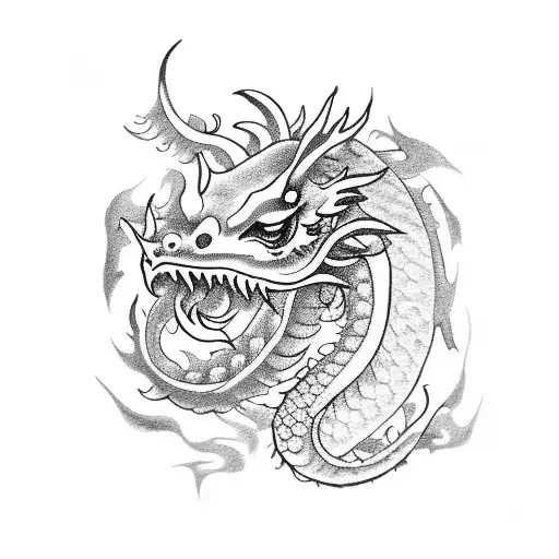 a tiny tattoo depicting an asian dragon tattoo design idea