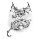 a tiny tattoo depicting an asian dragon tattoo design idea