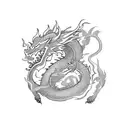a tiny tattoo depicting an asian dragon tattoo design idea